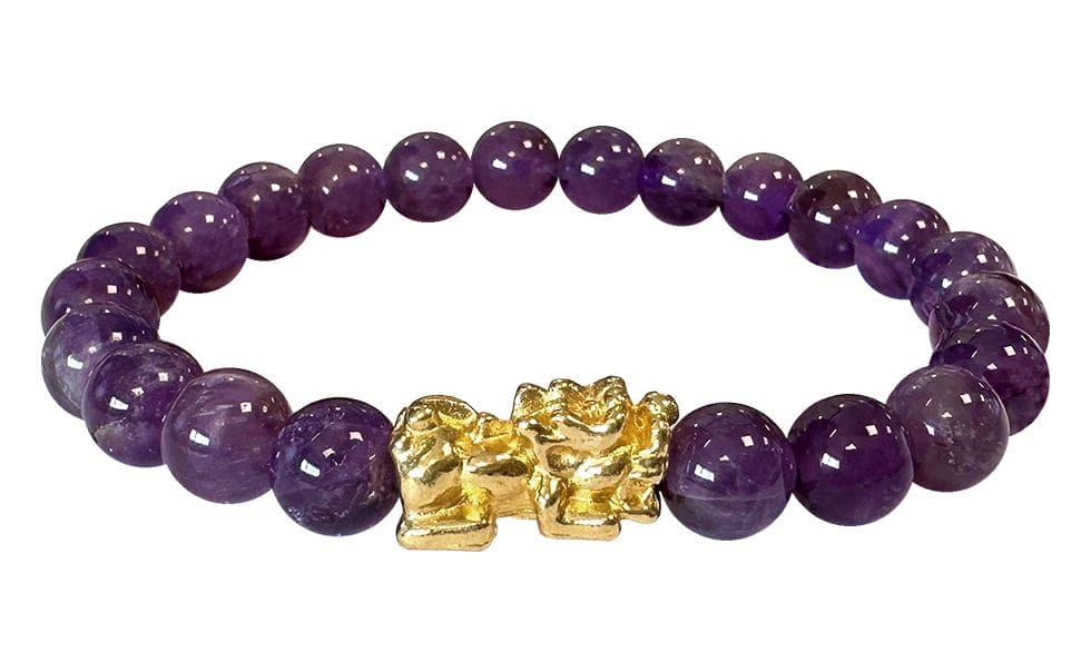 Armband Amethyst & Pixiu A Perlen 8 mm