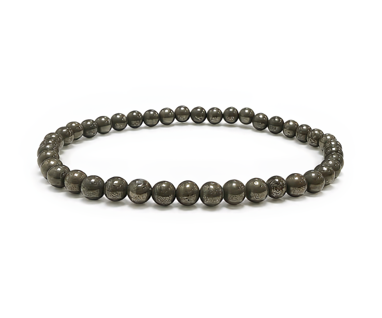 Weihrauch bei Pyrit-Armband A 4mm Perlen