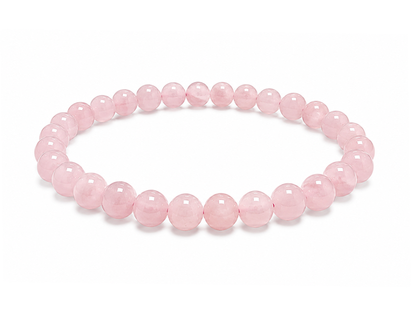 Rosenquarz Armband AB 6mm Perlen