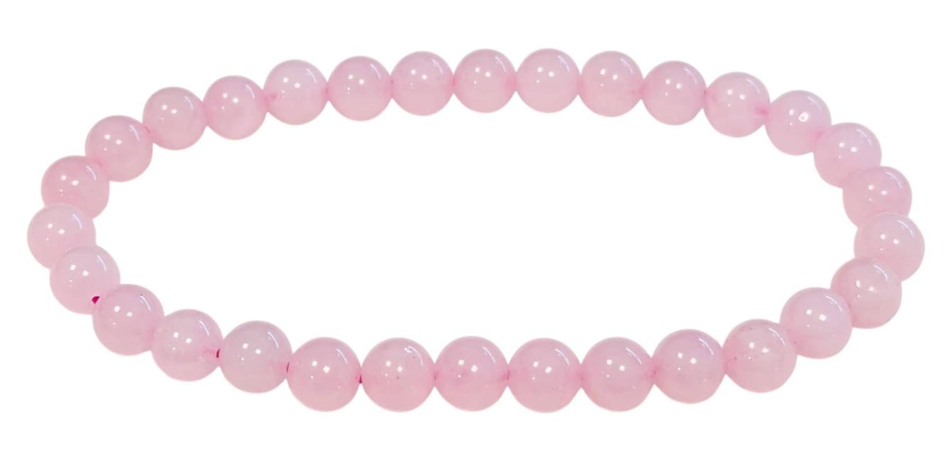 Armband Quarz Rose perles 6mm