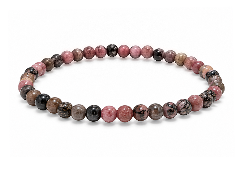 Weihrauch bei Rhodonit-Armband A 4mm Perlen