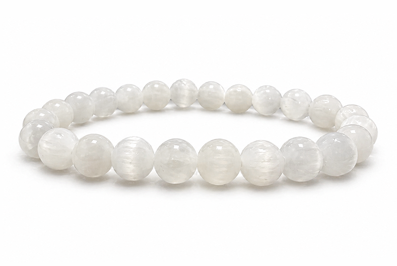 Katzenaugen-Selenit-Armband A 8mm Perlen