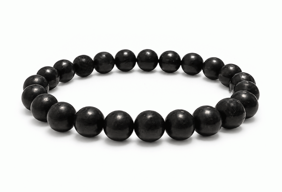 Weihrauch bei Schungit-Armband A 8mm Perlen