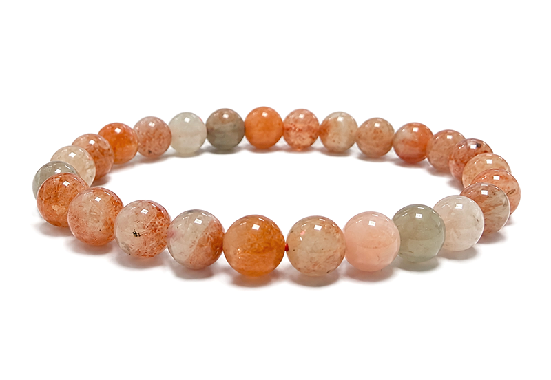 Weihrauch bei Kupferfarbiges Sonnenstein-Armband mit Hämatit-Einschlüssen AA 7-8mm Perlen