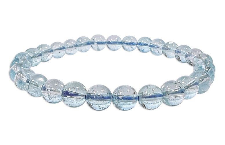 Blautopas-Armband, AAA-Perlen, 7 mm