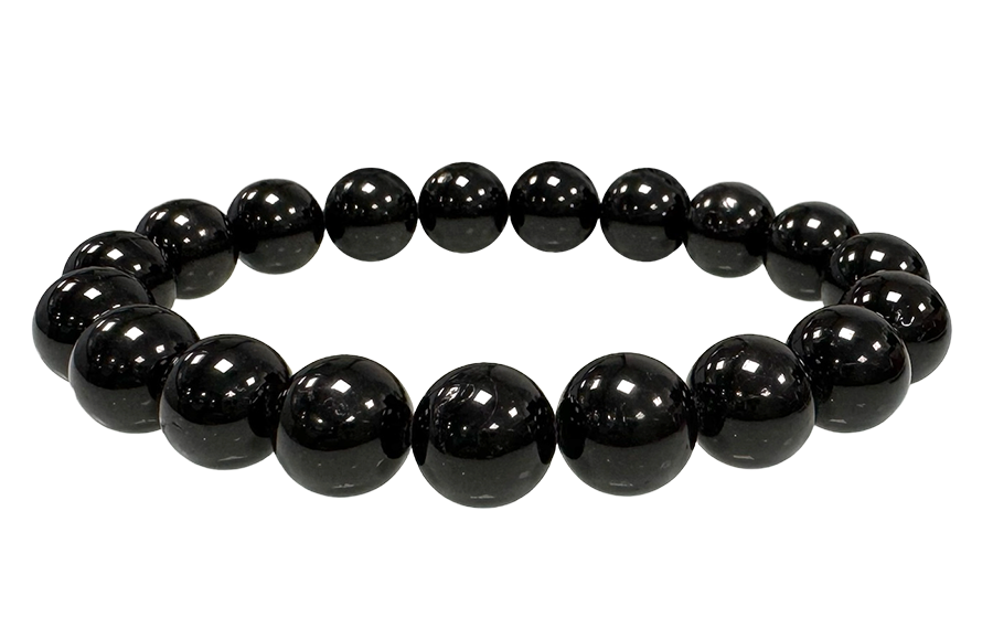Schwarzes Turmalin A Armband Perlen 10mm