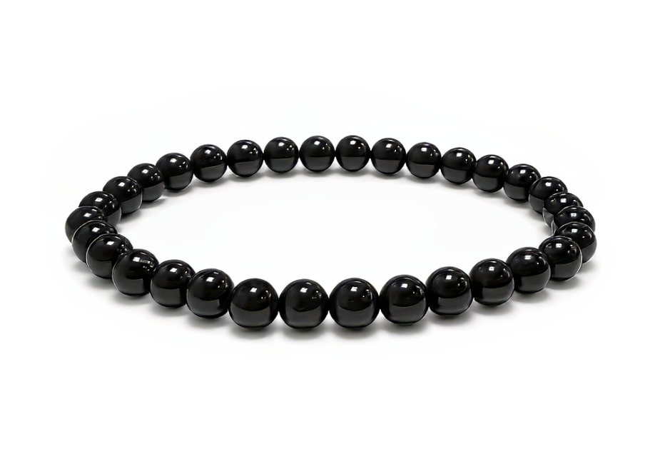 Weihrauch bei Schwarzes Turmalin-Armband mit 5,5–6,5 mm großen Perlen