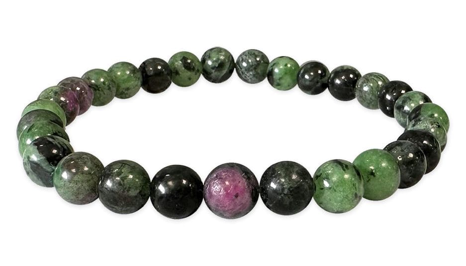 Armband Zoisite mit Rubin A Perlen 6mm