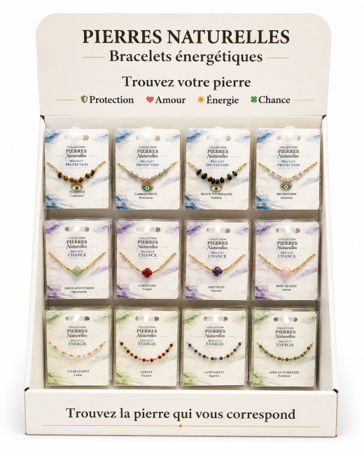 Weihrauch bei Armband-Präsentationsständer für Armbänder aus Naturstein und Edelstahl – 48 Armbänder