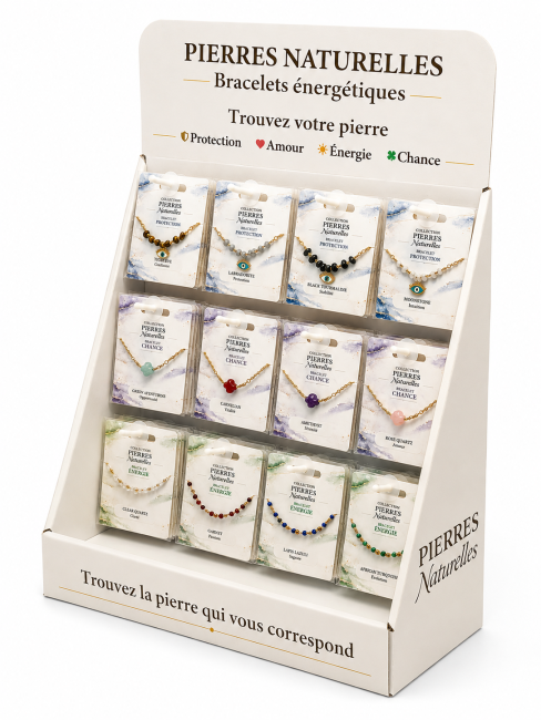 Weihrauch bei Armband-Präsentationsständer für Armbänder aus Naturstein und Edelstahl – 48 Armbänder|de