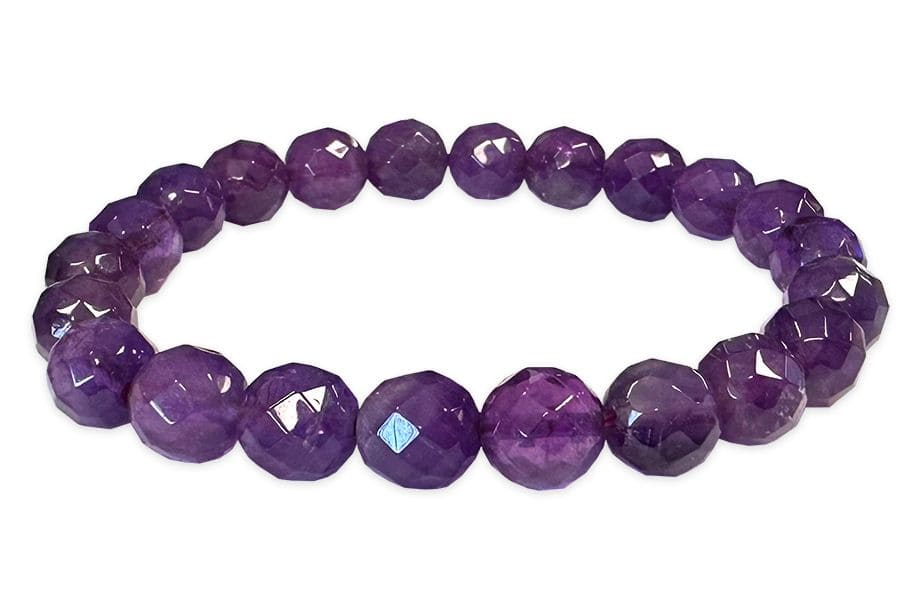 Facettiertes Amethyst-Armband AA-Perlen 8 mm