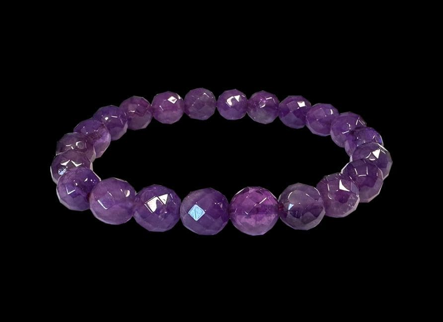 Facettiertes Amethyst-Armband AA-Perlen 8 mm