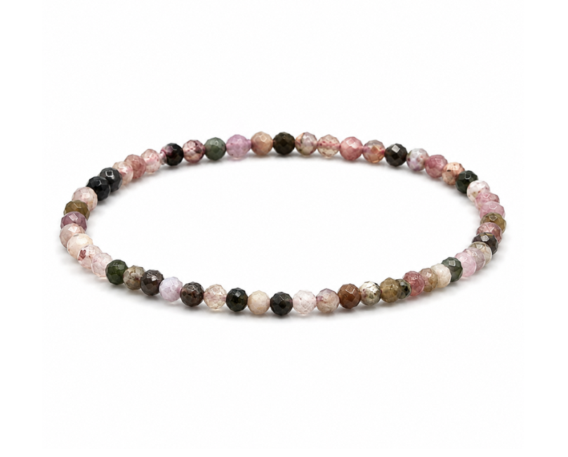 Weihrauch bei Armband aus Facettiertem Mehrfarbigem Turmalin A – 3-mm-Perlen