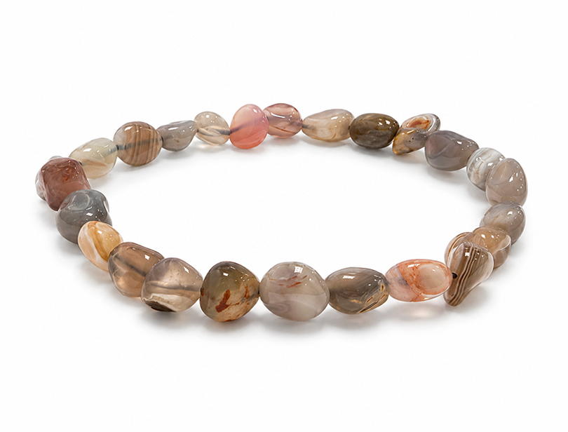 Weihrauch bei Botswana-Achat Trommelstein-Armband A 6-8mm