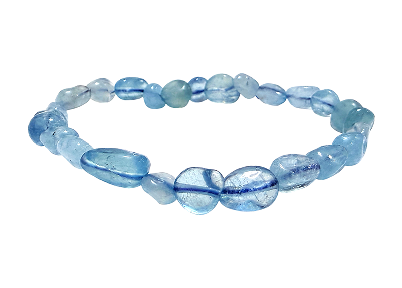 Aquamarin-Armband aus Trommelsteinen A+ 5-8mm