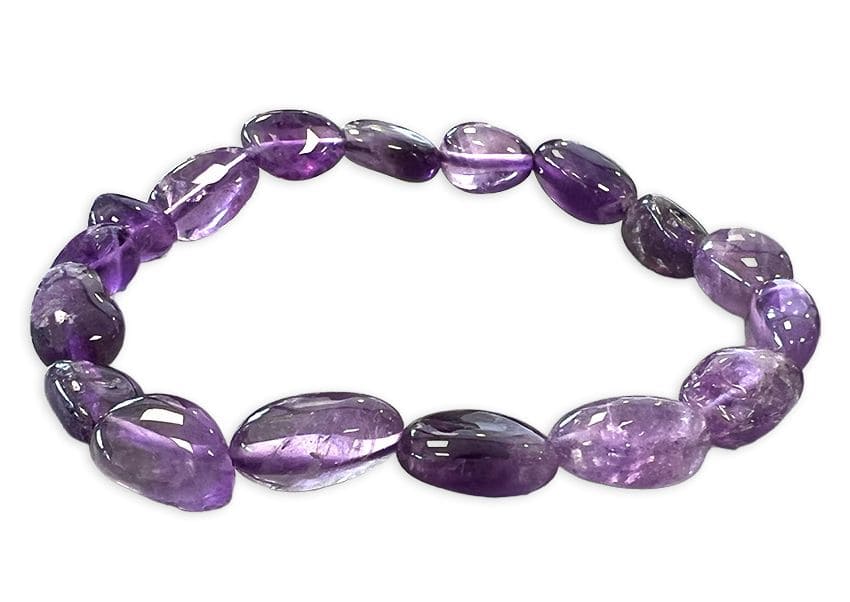 Amethyst-Armband AA gerollte Steine