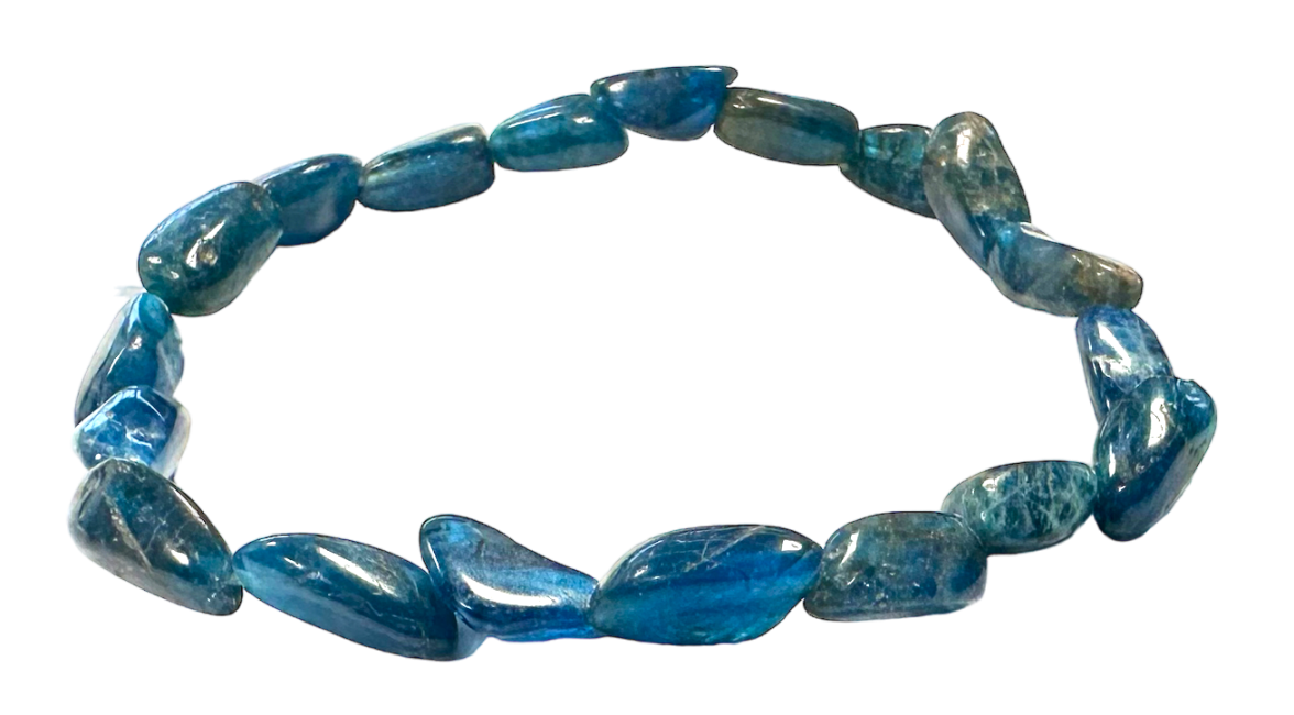 Armband der Blaues Apatitperlen Gerollte Steine