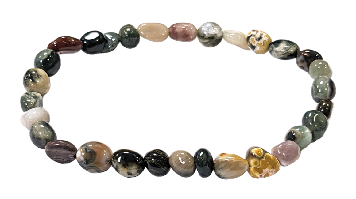 Ozean-Jaspis-Armband A+ gerollte Steine
