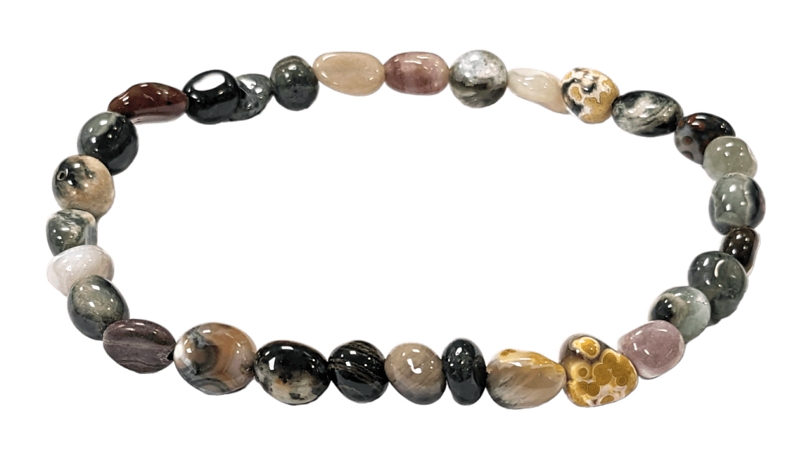 Weihrauch bei Ozean-Jaspis-Armband A+ gerollte Steine