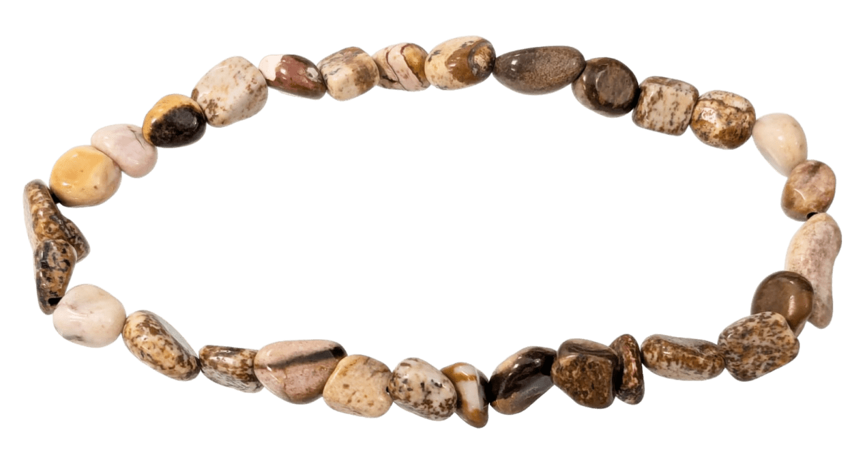 Weihrauch bei Landschaftsjaspis-Armband A gerollte Steine