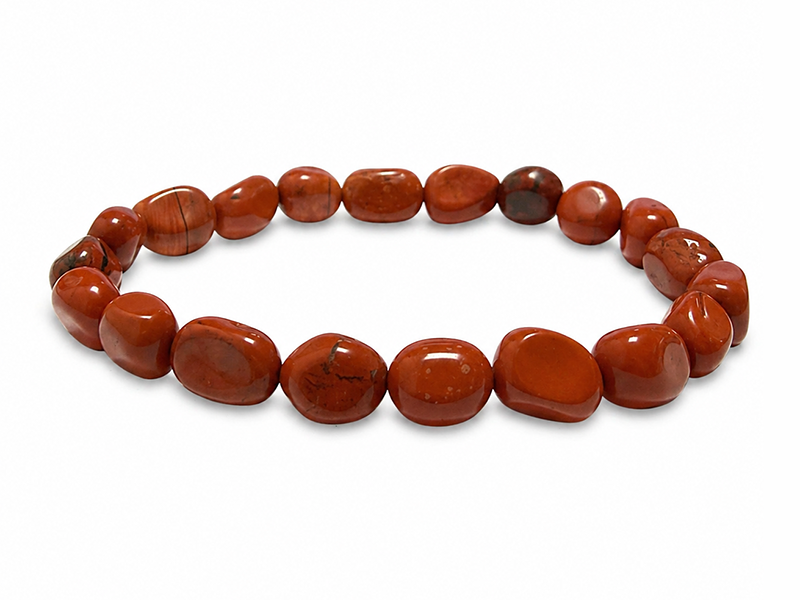 Weihrauch bei Roter Jaspis Trommelstein-Armband A 5-8mm