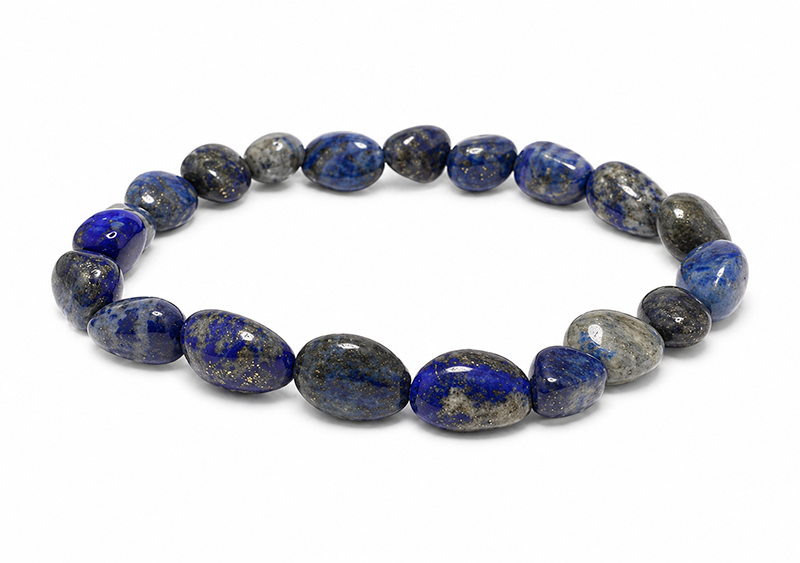 Lapislazuli Trommelstein-Armband A 6-8mm