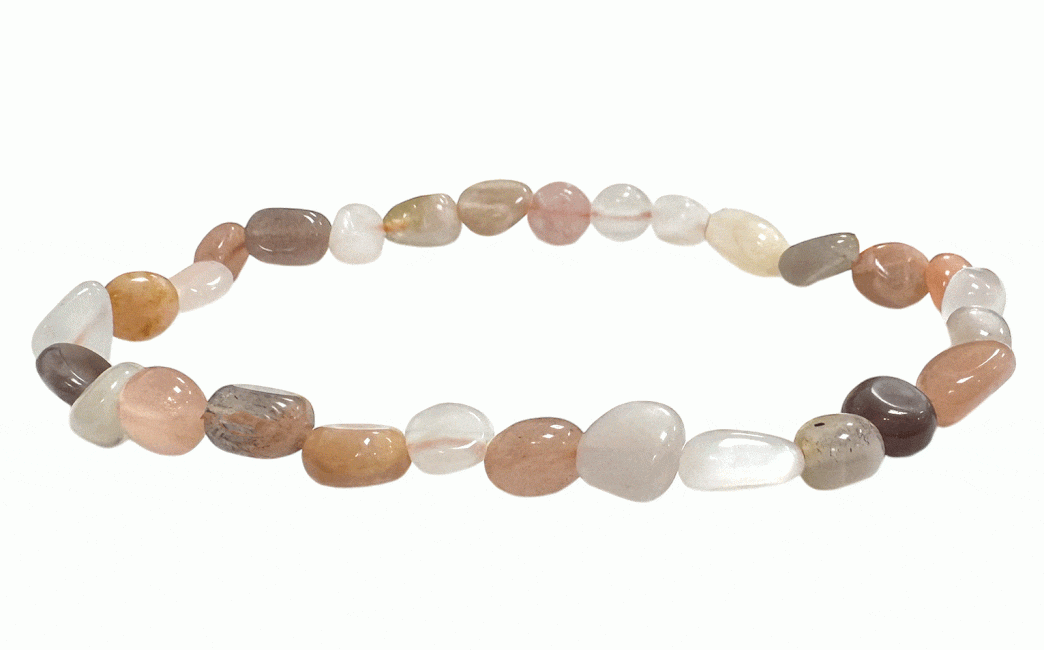 Weihrauch bei Armband A mehrfarbiges Mondsteinarmband Trommelsteine
