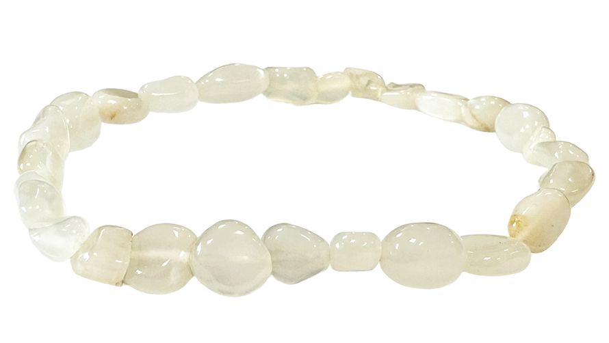 Weihrauch bei Beigefarbenes Mondstein A-Armband mit gerollten Steinen|de