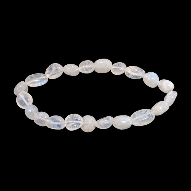Weißer Mondstein Peristerit Trommelstein-Armband A+ 6-8mm