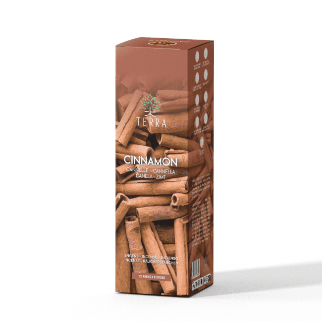 TERRA Zimt-Räucherstäbchen ohne Holzkohle 12gr