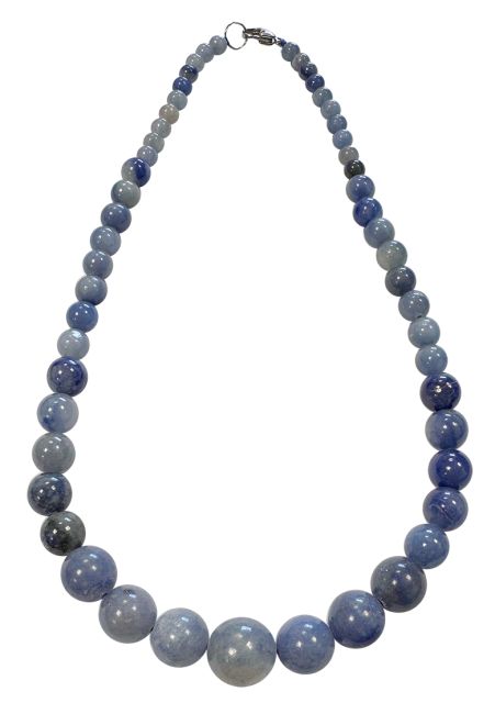 Halskette mit blauen Aventurinperlen A, 6–14 mm, 45 cm