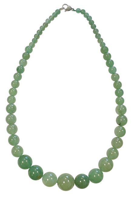 Grüne Aventurin-Halskette A, Tropfenperlen, 6–14 mm, 45 cm