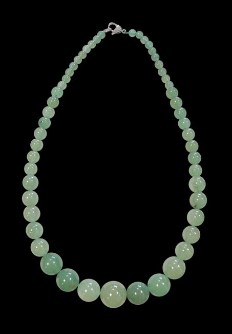 Grüne Aventurin-Halskette A, Tropfenperlen, 6–14 mm, 45 cm