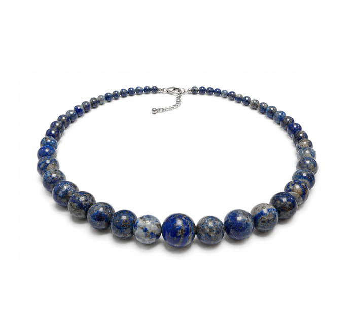 Weihrauch bei Verlaufskette aus Lapislazuli AB Perlen 4-12mm 50cm