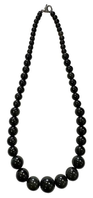 Himmlisches Auge Obsidian-Halskette A, Tropfenperlen, 6–14 mm, 45 cm