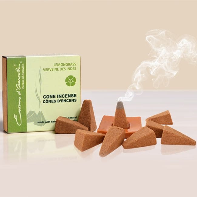 Weihrauch bei Auroville Zitronengras Räucherstäbchen 5x10 Kegel|de