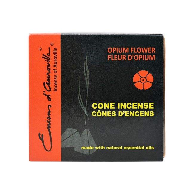 Auroville Opium Räucherstäbchen 5x10 Kegel