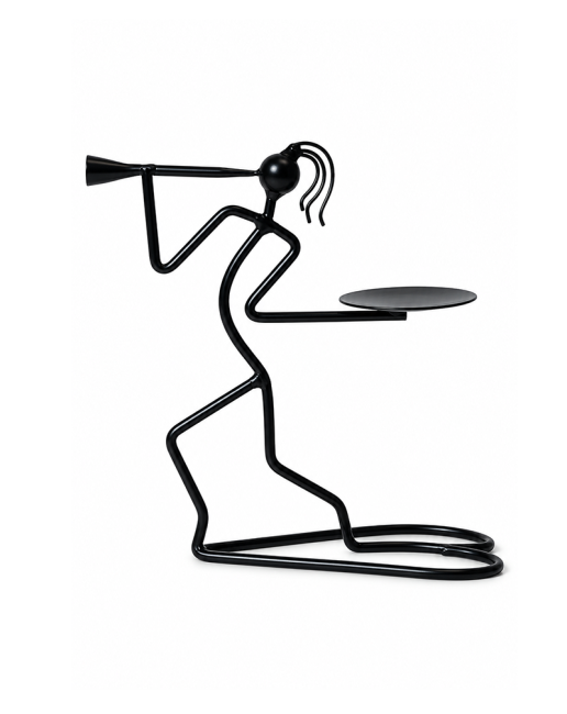 Weihrauch bei Metall-Kerzenhalter Musiker-Silhouette 23,5cm