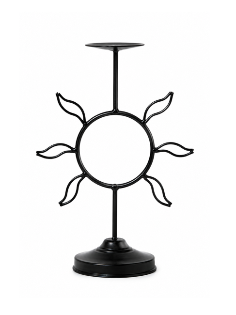 Weihrauch bei Schwarzer Metall-Kerzenhalter Sonne 29cm
