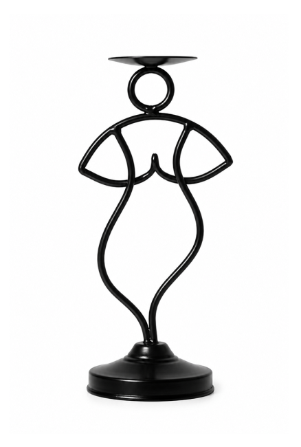 Weihrauch bei Schwarzer Metall-Kerzenhalter Tänzerin-Silhouette 27cm