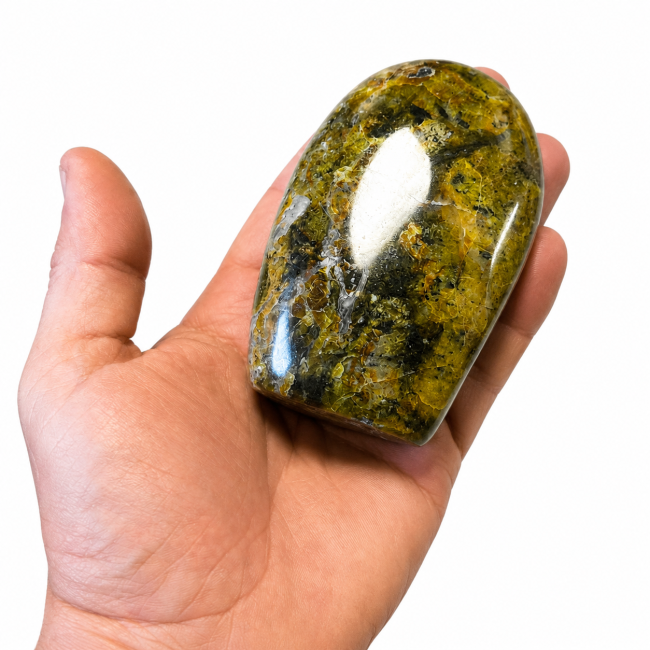 Polierter grüner Opalblock, 0,390 kg