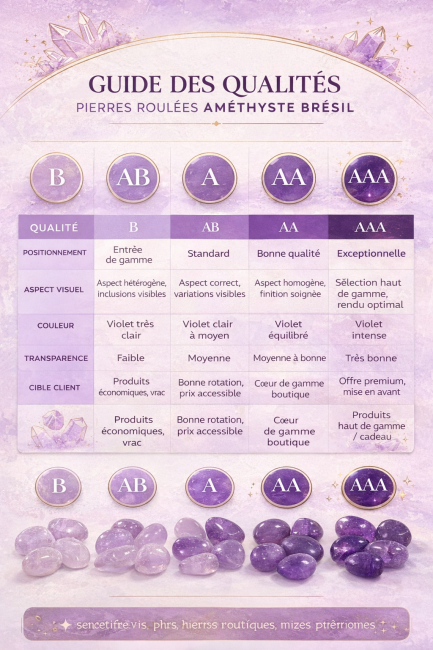 Weihrauch bei Brasilianischer Amethyst AA – Trommelsteine 250g|de