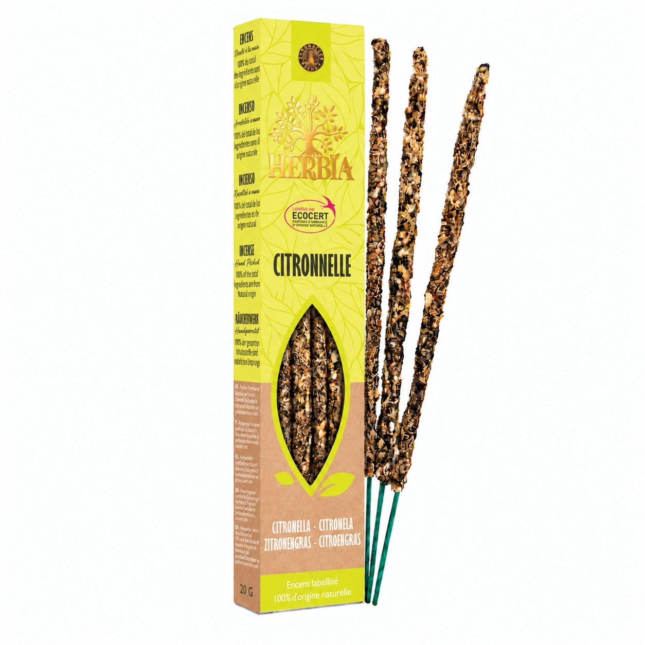 Weihrauch bei Herbia Zitronengras Ecocert Smudge Räucherstäbchen 20g