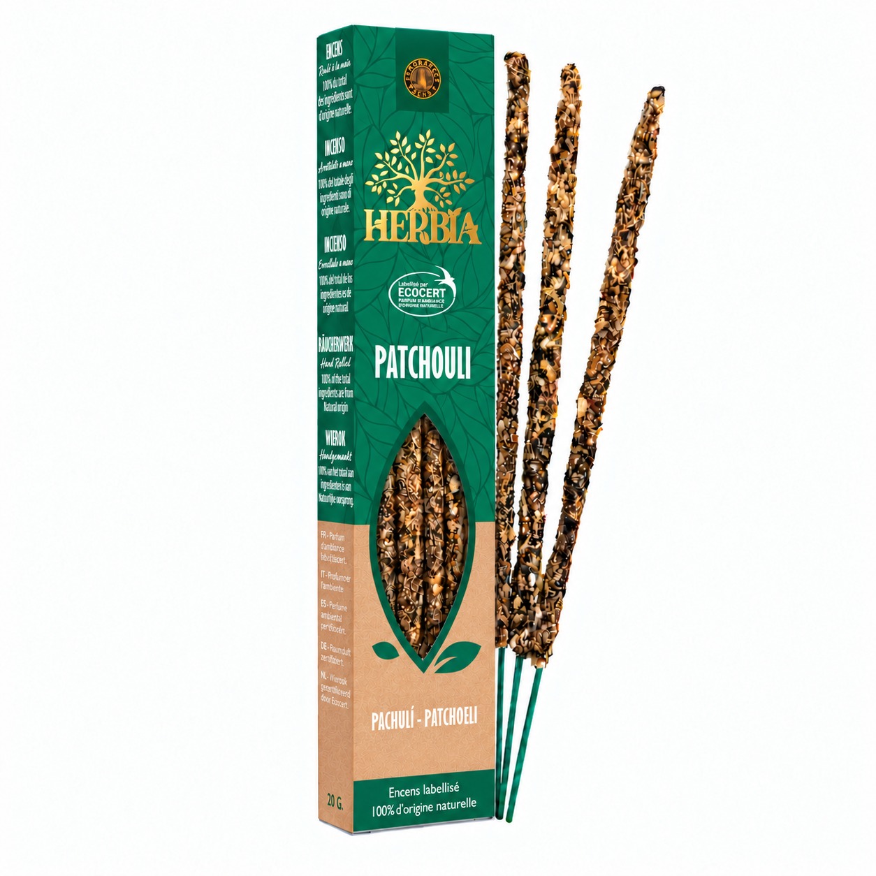 Weihrauch bei Herbia Ecocert Smudge-Räucherwerk Patchouli 20g