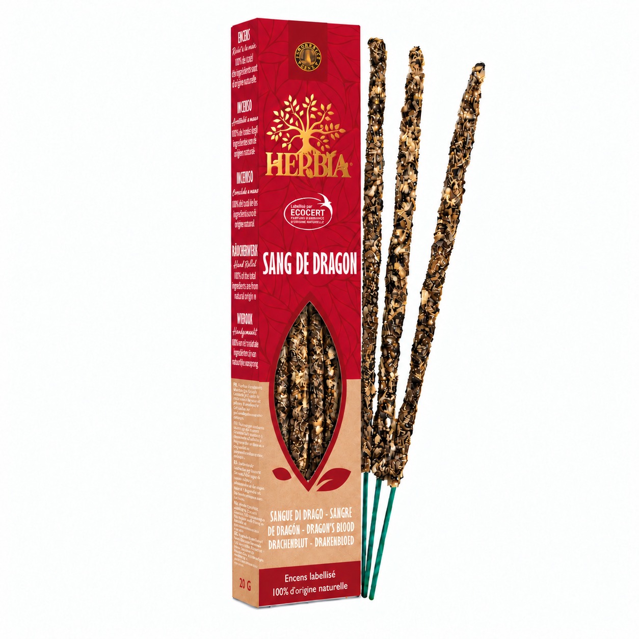 Weihrauch bei Herbia Drachenblut Ecocert Smudge Räucherstäbchen 20g