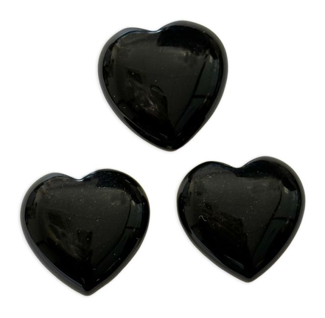 Schwarzes Obsidianherz A 30 mm x 3