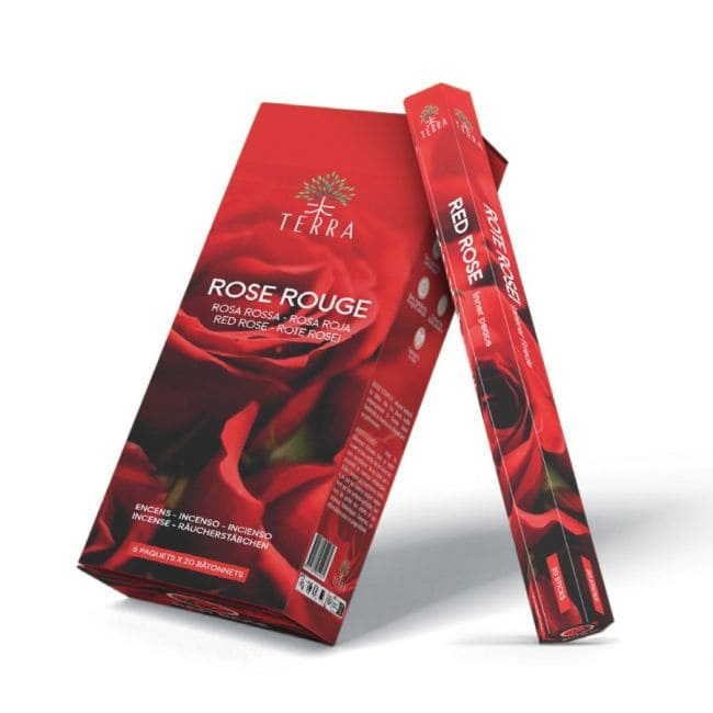 Weihrauch bei Terra Rote Rose hexa Räucherstäbchen ohne Holzkohle