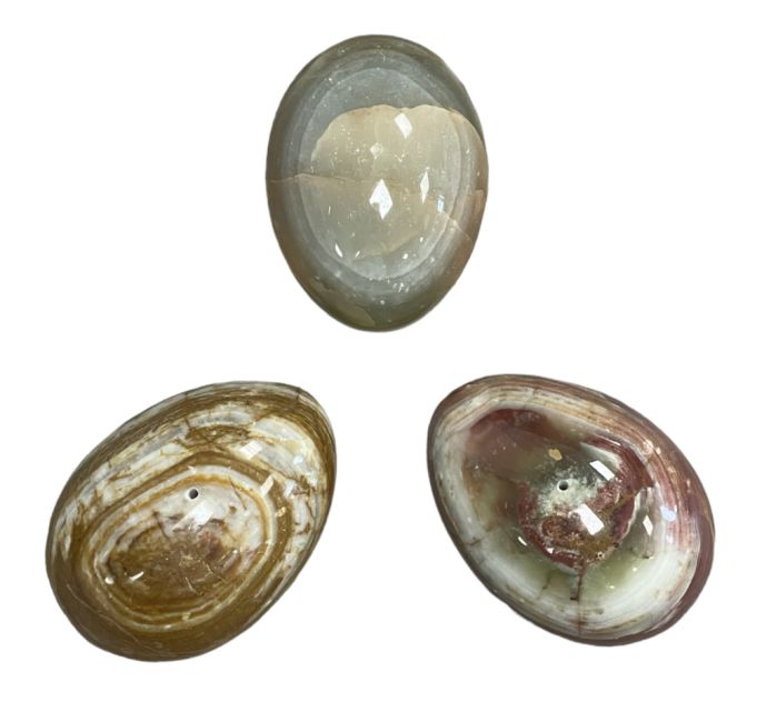 Eier-Räucherstäbchenhalter aus Onyxstein, 6,5 x 4,5 cm