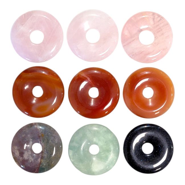 Weihrauch bei Set mit 9 verschiedenen Donuts – Natur- und Kunststein