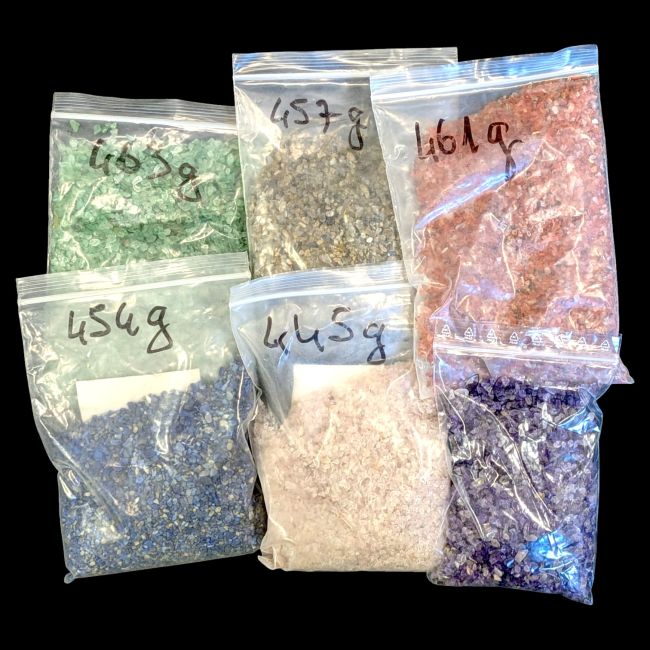 Packung mit Natursteinsplittern – 6 verschiedene Sorten